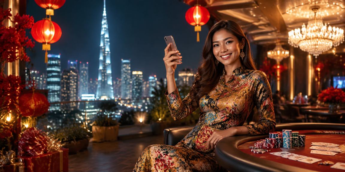 Pemain poker menggunakan batik tradisional di Kuala Lumpur