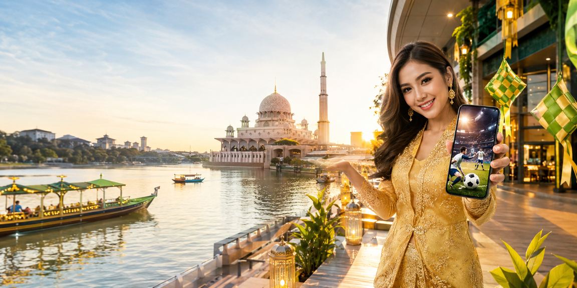 Pengguna berbaju kebaya di Putrajaya mengakses platform taruhan sukan secara dalam talian