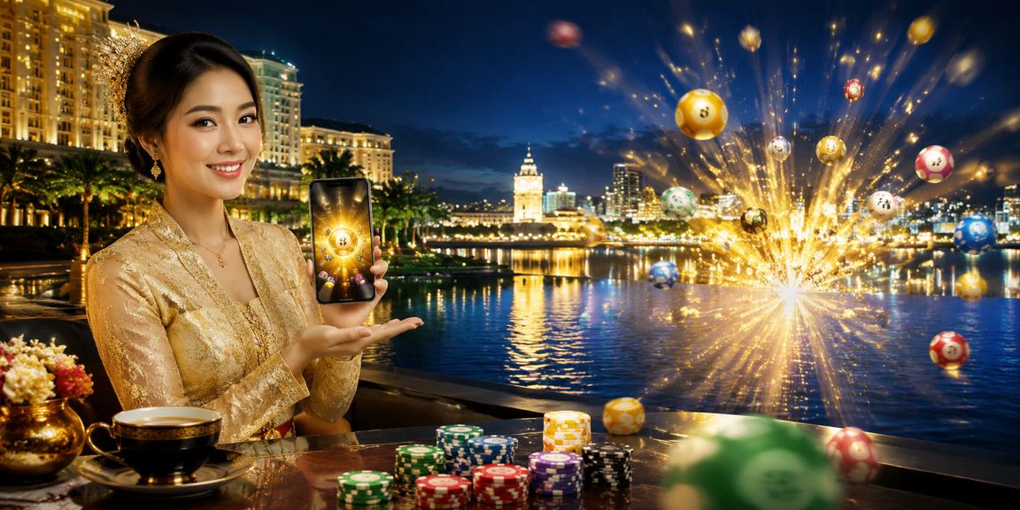 Wanita berbaju kebaya memandang skrin loteri tempatan di Seremban Malaysia